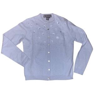 Vintage Burberry wool blend embellished cardigan